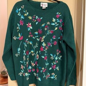 Maggie Sweet Green Floral Women's Sweater